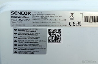 Mikrovlnná trouba SENCOR - SMW 5017WH - TOP STAV - 4