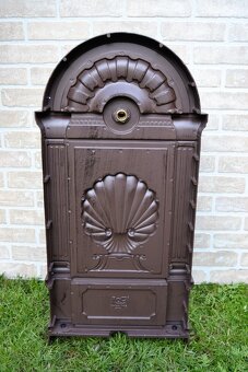 Zahradní kovová výlevka - kašna 83 cm MUŠLE -hnědá - 4