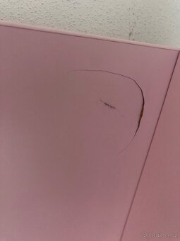 IKEA BUSUNGE Rozkládací dětská postel - růžová 80x200 - 4