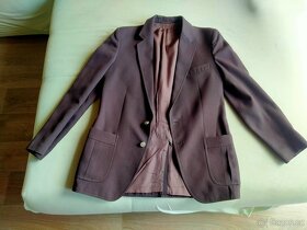 Pánský oblek hnědý - sako a kalhoty, vel. L - 4
