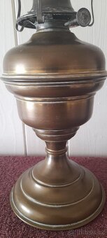 STARÁ PETROLEJOVÁ MĚDĚNÁ LAMPA VE VIKTORIÁNSKÉM STYLU 1870-1 - 4