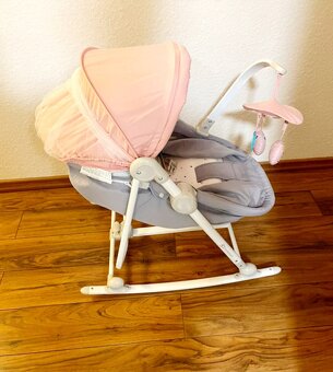 Kolébka Kinderkraft 5IN1🌸 UNIMO UP pink - Top stav - 4