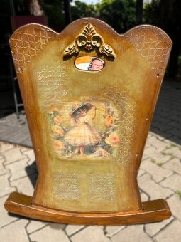 Ručně renovovaná dřevěná kolébka – originální kousek s duší - 4