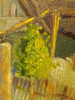 Obraz Nahodil, valašské chalupy, olej 47x55 - 4