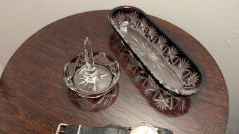 Funkcionalismus - starožitná chrom lampa + sklo Egermann - 4