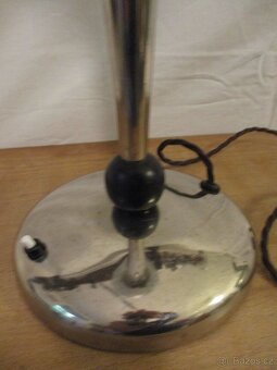 Stolní lampa funkcionalismus, chrom/ art deko, funkční, - 4