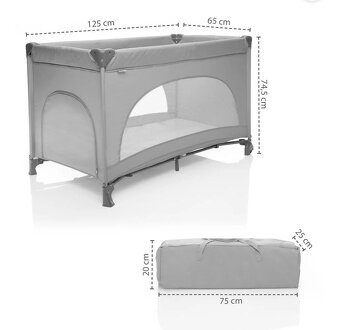 Dětská cestovní postýlka Zopa Lely Antracit Grey - 4