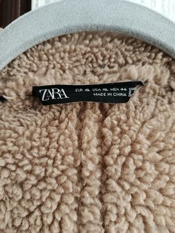 Pánský zimní bomber značky ZARA XL s kapucí a beránkem - 4