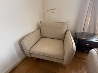 Béžové luxusní křesílko - 4