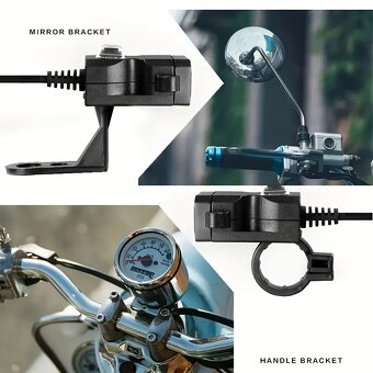 USB dvojzásuvka na motorku 12-24V s vypínačem - 4