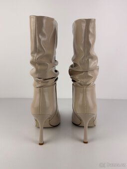 Steve Madden dámské kozačky na podpatku 39 béžová - 4