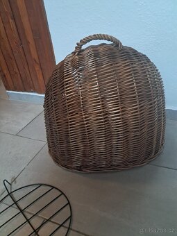 Přepravka pro kočku, přenoska, proutěný retro koš, - 4