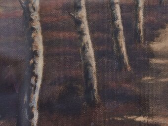 Obraz „Mittag in der Heide“ – krajina s břízami od H. Schmid - 4