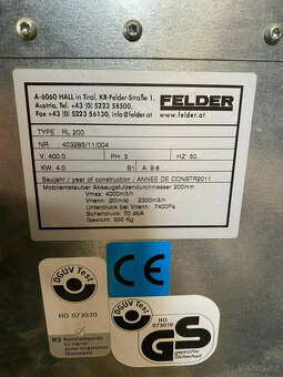 Odsávací systém Felder RL 200 400 V, 4 kW, 9,8 A - 4