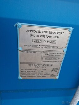 Modrý lodní kontejner 20' se 3 dveřmi – flexibilní. - 4