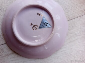 Krásná kávová sada růžový porcelán H&C Czechoslovakia - 4