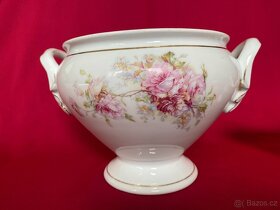 stará keramická mísa malovaná servírovací omáčník - 4