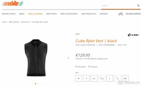 Nová pánská lehká vesta Cube Ryke, S, PC 3000 Kč - 4