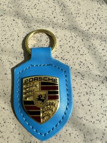 Modrá kožená klíčenka Porsche přívěšek na klíče - NOVÁ - 4