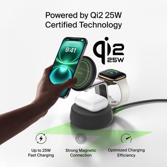 Nabíječka Belkin UltraCharge PRO Qi2 25W 3v1 - 4