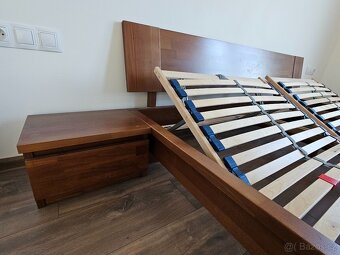 Manželská postel z masivu + stolky, prodloužená délka 210cm - 4