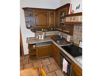 Rustikální linka tmavý dub masiv se spotřebiči,5552 - 4