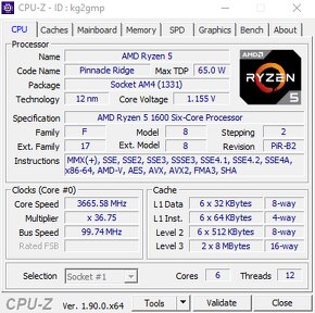 AMD RYZEN 5 1600X 6jader 12vláken 4GHz Socket AM4 Funkční - 4