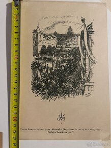Litografie Viktor Stretti Uvítání prezidenta Masaryka - 4