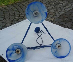 Lustr a nástěnná lampa z modrého design skla - 4