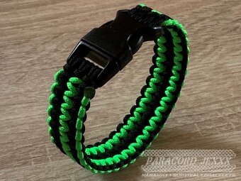 Paracord náramek (19 cm) black - neon - 4