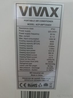Prodám mobilní klimatizaci VIVAX - 4