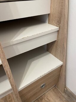 Krásná vysoká postel Pierre – dub sonoma/bílá - 4