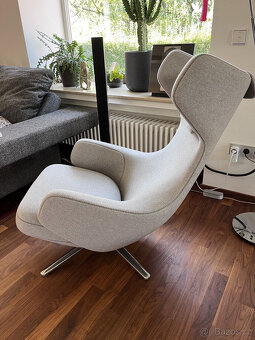 Křeslo VITRA Grand Repos s taburetem, oblázkově šedá - 4