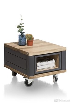 Konferenční stolek Jardin – antracit, přírodní dekor - 4