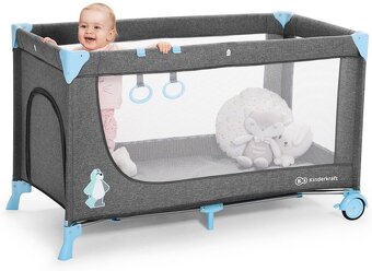 KINDERKRAFT Postýlka cestovní Joy s doplňky Blue - 4