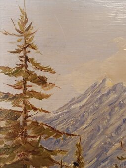 Obraz Tatry z Hrebienku ke Kamzíku 1932, olej 46x55 - 4