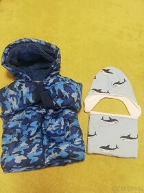Krásná zimní bunda vel. 86+čepice, nakrcnik - 4