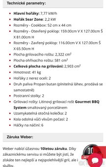 Prodám nový plynový gril Weber - 4