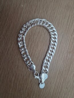 Nový dámský i pánský postříbřený náramek mohutný 20 cm - 4