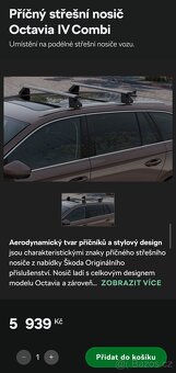 Střešní nosič - příčníky Octavia Combi NX - 4