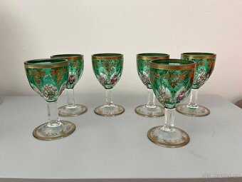 malované zelené skleničky - 4