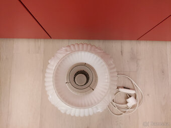 Retro stolní lampa z mléčného skla - 4
