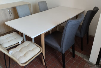 Rozkládací bílý jídelní stůl – 160/200×90 cm JYSK MAMMEN - 4