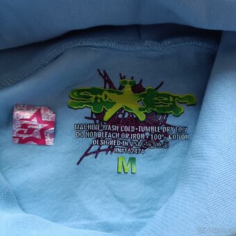 Doodle Spider Web Blue Hoodie – M - 4