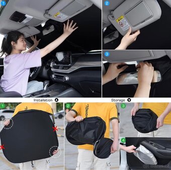 Ochrana proti slunci na čelní sklo pro auto - 4