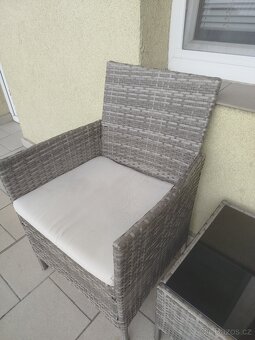 Balkonová/zahradní sestava - imitace ratanu - 4