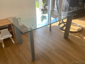 Italský luxusní skleněný stůl 160x90 - sklo 12mm - jako nový - 4