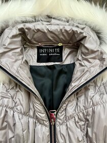 Dámská šedá bunda Infinite s pravou kožešinou - 4