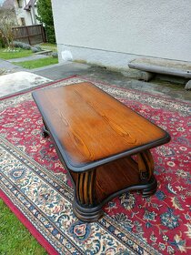 Tmavý rustikální konferenční stolek se spodní deskou - 4