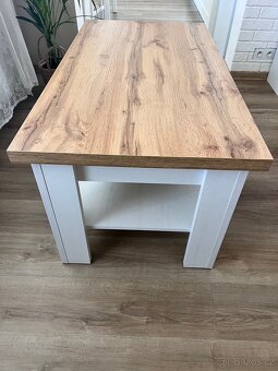 Konferenční stolek MARKSKEL 60×110 bílá/div. přírodní dub - 4